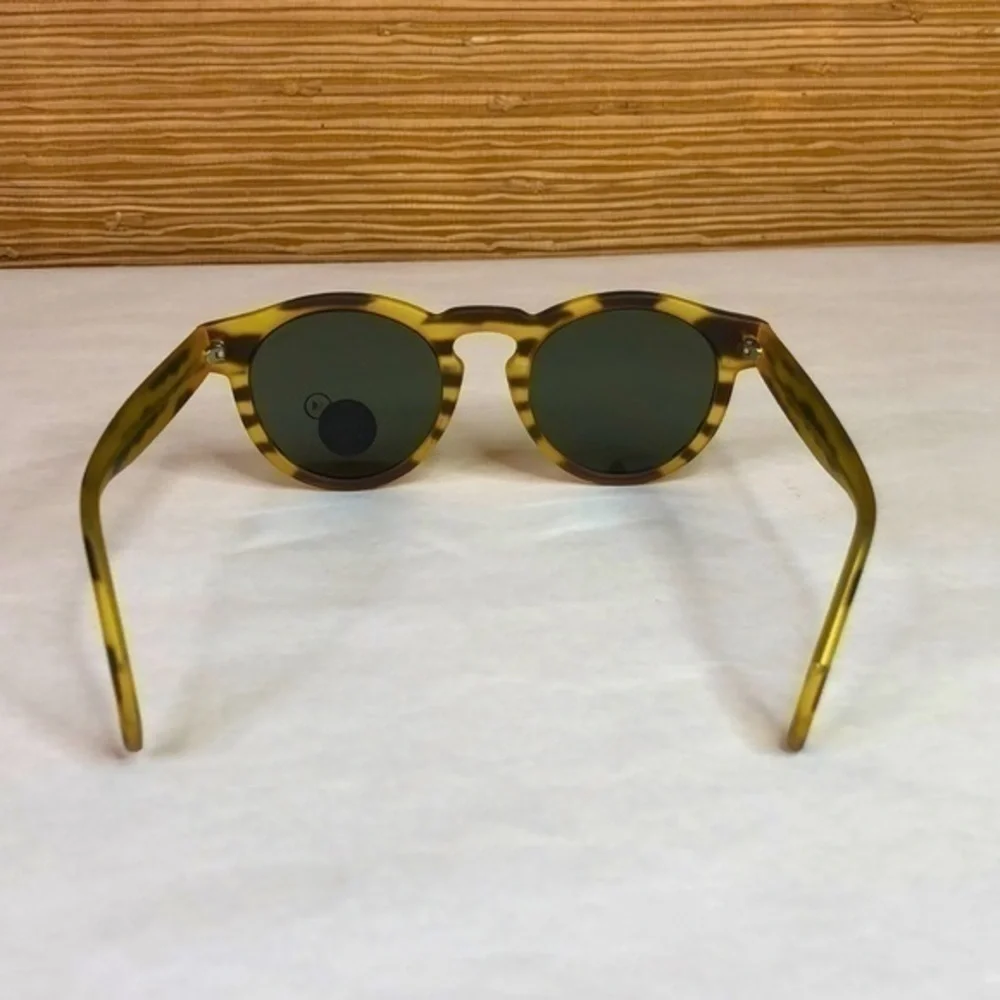 KOMONO Clement Safari Sunglasses NEW round yellow brown zebra print